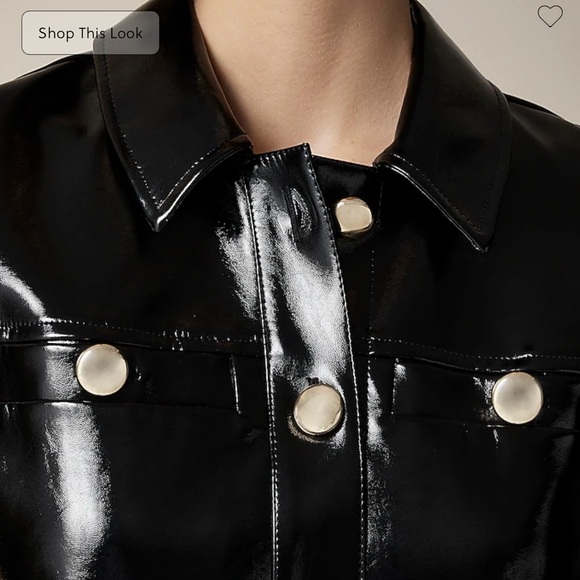 J. Crew Collection gamine shirtdress in faux patent leather sheath shift dress - Picture 4 of 7